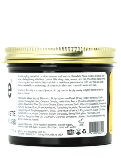 Bonafide Matte Paste Strong Pliable Hold and Matte Finish - Mens Hair Styling Product 8